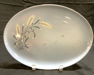 Oval Porcelain Serving Dish Wheat Plate