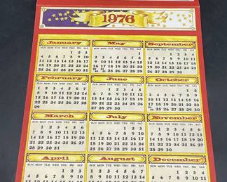 1976 The Spirit Of 76 Paper Calendar, Ephemera