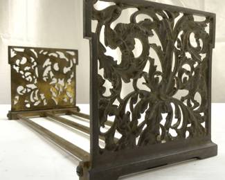 Vintage Ornate Folding Brass Bookend