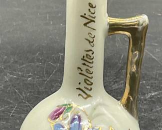Vintage Violettes de Nice Porcelain Perfume Bottle