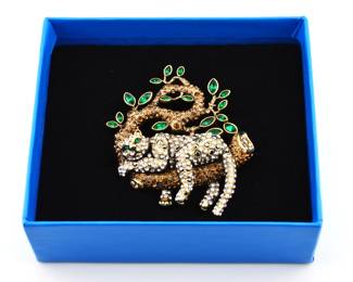 Heidi Daus Lazy Leopard Pin