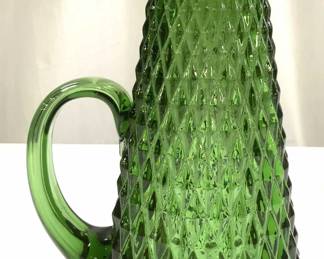 Vtg Empoli Green Mid Century Gls Pitcher ITALY