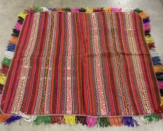 Vintage Handmade Multicolored Textile / Throw