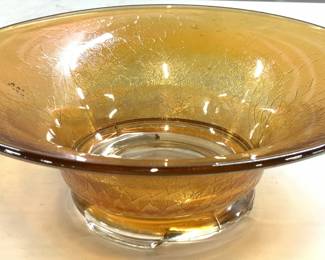 Vintage Carnival Glass Bowl Vessel Orange