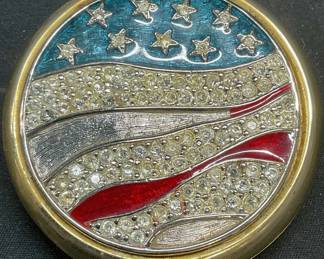 Y2K Estee Lauder American Flag Makeup Compact