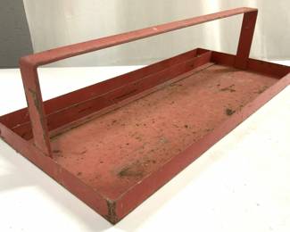 Vintage Metal Tool Caddy Tool Tray W Handle