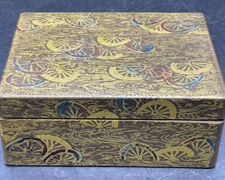 Signed Asian Lacquerware Trinket Box, Lidded