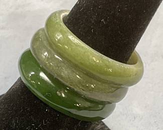 Lot 3 Carved Jade Rings