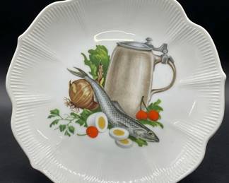 Vintage Lunchtime Still Life Motif Ceramic Dish