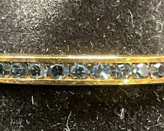 Gold Tone Blue Crystal Infinity Band Ring