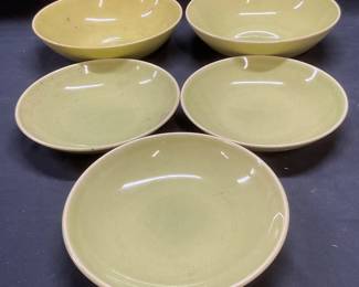 Set 5 MCM Universal Ballerina Green Ceramic Bowls