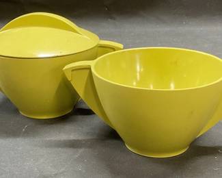2 MCM Mallory Mello Ware Melmac Cream & Sugar