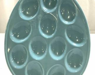 NANTUCKET HOME Porc Deviled Egg Dish Light Blue