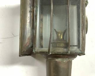 Early 20th Century Gilt Metal Buggy Oil Lamp
