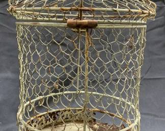Vintage Hanging Metal Bird Cage