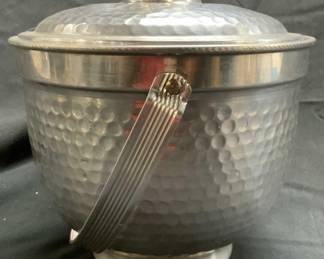 NASCO Hammered Aluminum Ice Bucket W lid ITALY