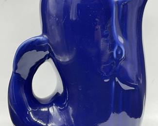 NANTUCKET Cobalt Blue Ceramic Whale Pitcher