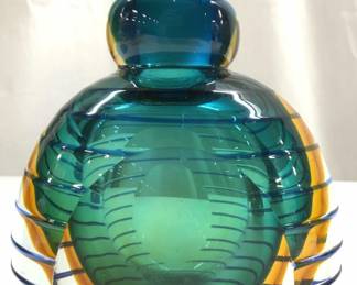 FIFTH AVENUE CRYSTAL Art Glass Decanter W Stopper