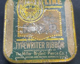 Vintage miller line Typewriter Ribbon Tin