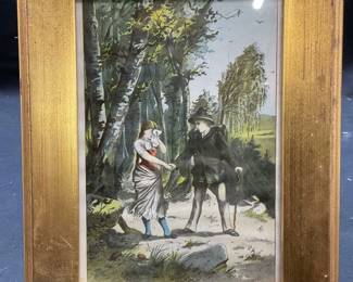 German Folktale Lucky Hans Chromolithograph Print