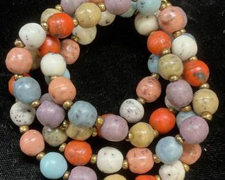 Vintage Multicolor Faux Stone Beaded Necklace