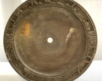 Vntg Intricately Carved Rim Wooden Tray