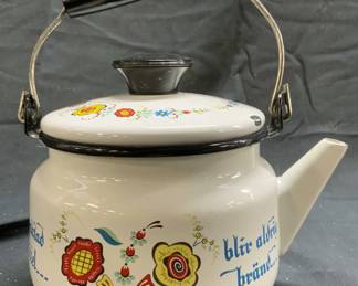 Berggren Vintage Swedish Enamelware Teapot