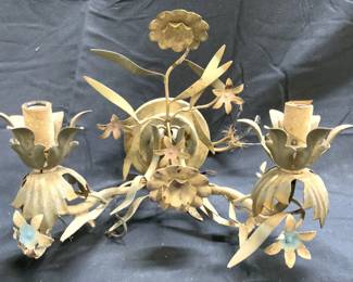 Two Arm Vintage Metal Wall Sconce ITALY