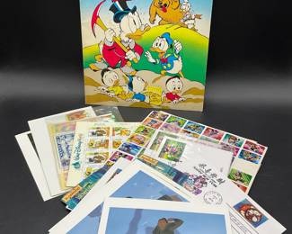 Grp Lot Disney + Stamps, Ephemera, Stickers+ 1987+