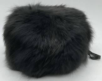 Vintage Black Faux Fur Hand Muff