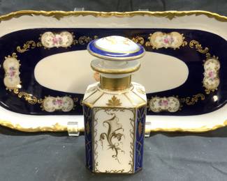 R ECHT KOBALT Porc Serving Dish & Decanter