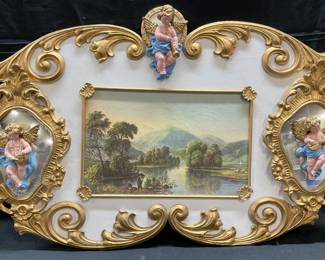 Ellie Haggerty River Scenery Cherub Carousel Panel