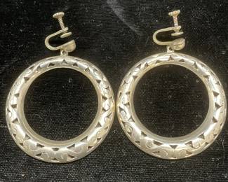Vintage Signed Sterling Silver Earrings, Mexico