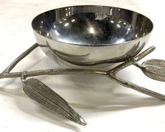 MICHAEL ARAM Silver Toned Metal Bamboo Bowl