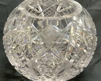 American Brilliant Cut Crystal Spherical Vase