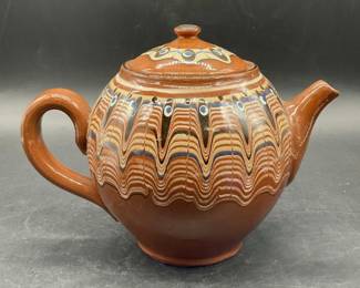 Trademarked Vintage Artisan Pottery Teapot, Lid