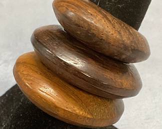 Lot 3 Carved Wood Rings