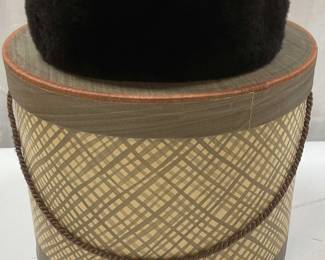 Vtg Saks Fifth Ave US Sheared Faux Fur Pill Box Hat