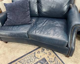 Studded leather couch