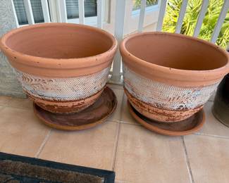 Pair of large terra cotta pots