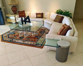PAIR OF HEAVY SIDE TABLES IN THE STYLE OF BRUETON