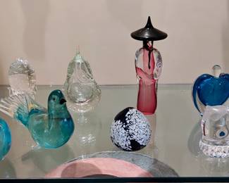 MURANO BIRDS WITH INTERIOR GOLD FLECKS