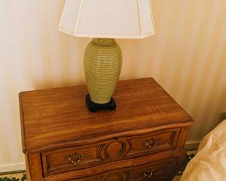 PAIR OF SIDE TABLES AND LAMPS