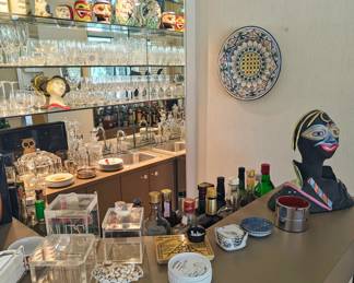 BARWARE GALORE INCLUDING WATERFORD LISMORE TEA GLASSES