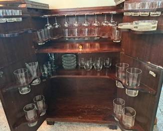 Bar cabinet w/glass ware included