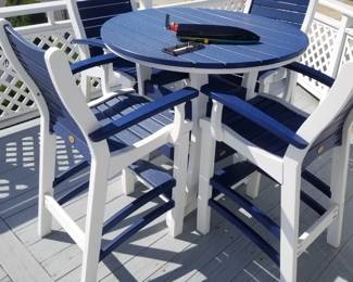 Casual Comfort poly-resin high top patio dining set