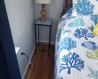 Accent table; table lamp