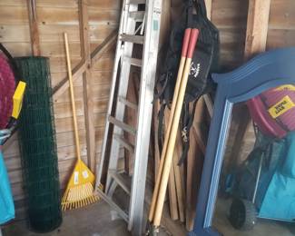 Step ladder; garage goodies