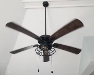 Steampunk illuminated ceiling fan