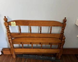 Twin bed frame with side rails & slats